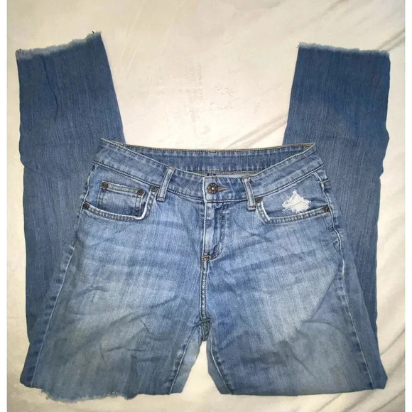 Carmar Womens Distressed Raw Hem Straight Leg Jean Size 25 - Picture 1 of 7